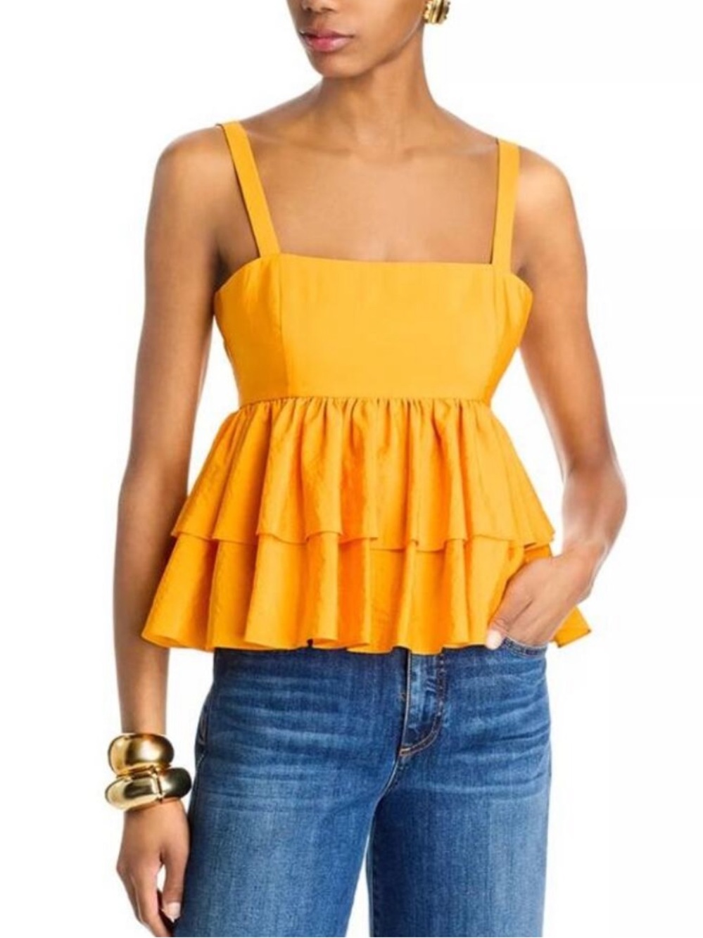 Cinq à Sept Lilwen Tiered Top
Tank Papaya/Yellowish/Orange L NWT